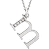 14K White Gold .025 CTW Natural Diamond Initial 'A' 16