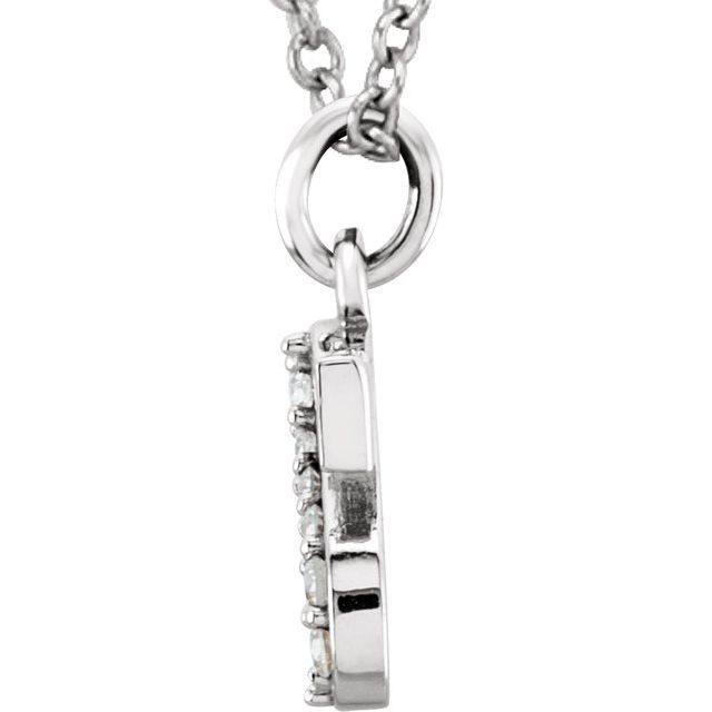 14K White Gold .025 CTW Natural Diamond Initial 'A' 16" Necklace