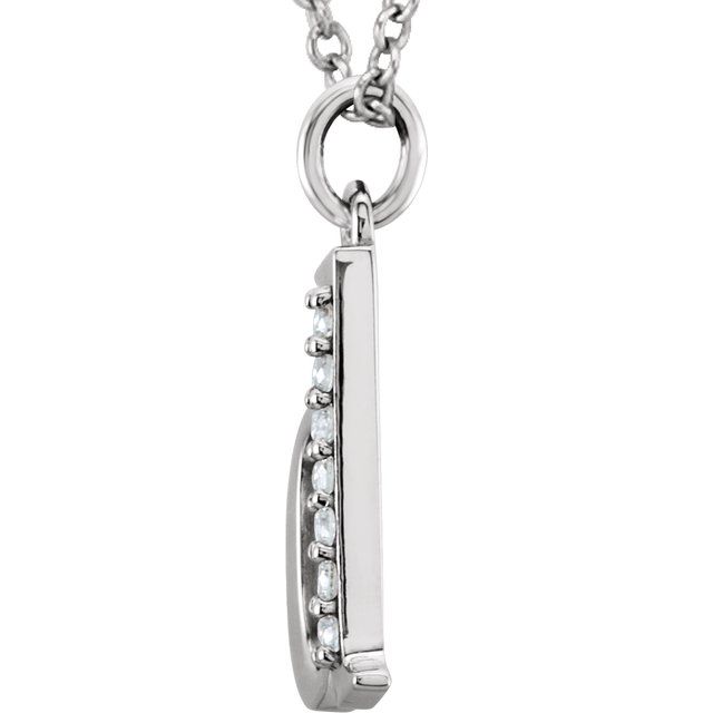 14K White Gold .025 CTW Natural Diamond Initial 'A' 16" Necklace