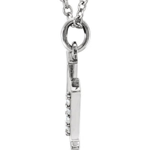 14K White Gold .025 CTW Natural Diamond Initial 'A' 16