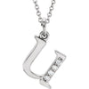 14K White Gold .025 CTW Natural Diamond Initial 'A' 16