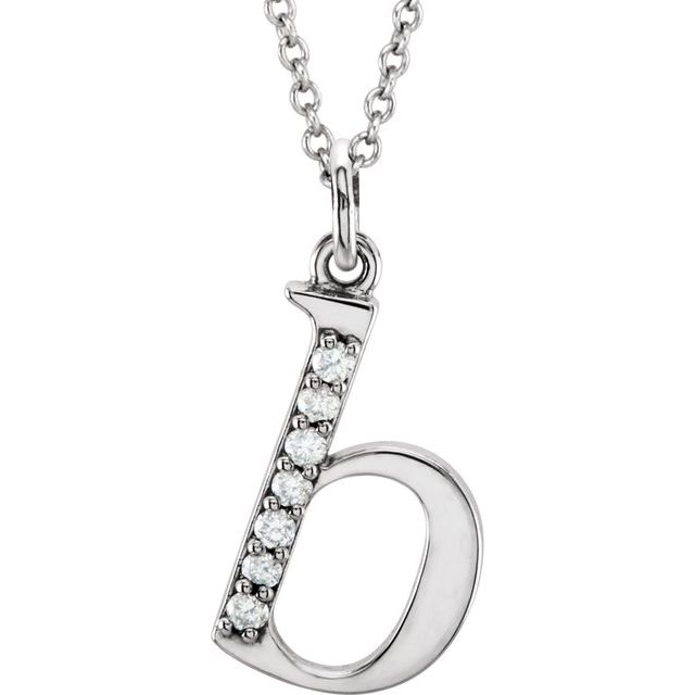 0.03 Ctw Natural Diamond Initial Necklace