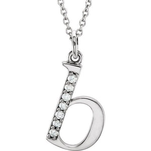 0.03 Ctw Natural Diamond Initial Necklace