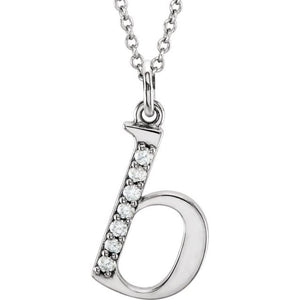 14K White Gold .025 CTW Natural Diamond Initial 'A' 16
