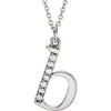 14K White Gold .025 CTW Natural Diamond Initial 'A' 16