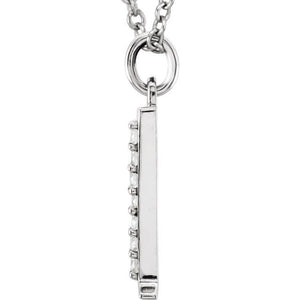 14K White Gold .025 CTW Natural Diamond Initial 'A' 16