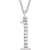 14K White Gold .025 CTW Natural Diamond Initial 'A' 16