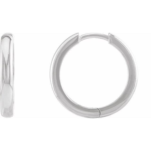 Hinged Hoop Earrings | 14K Gold, Silver & Platinum | 9.5–20 Mm × 2.25–2.39 Mm | Hinged