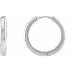 Hinged Hoop Earrings | 14K Gold, Silver & Platinum | 9.5–20 Mm × 2.25–2.39 Mm | Hinged