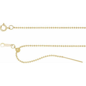 14K Yellow Gold 1 mm Adjustable Threader Bead Necklace - Elegant Design