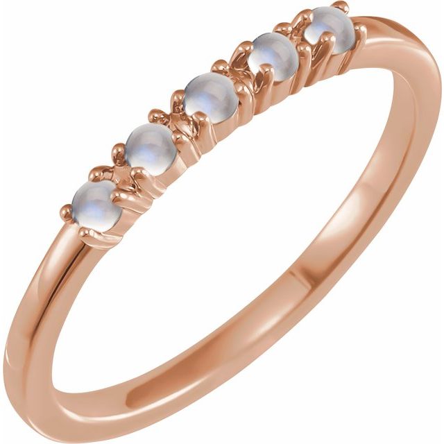 14K Gold Natural Turquoise Cabochon Stackable Ring