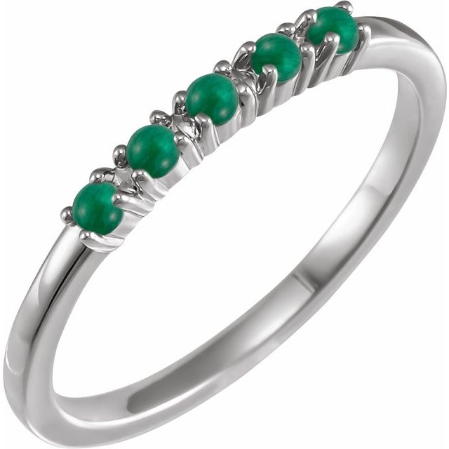 14K Gold Natural Turquoise Cabochon Stackable Ring