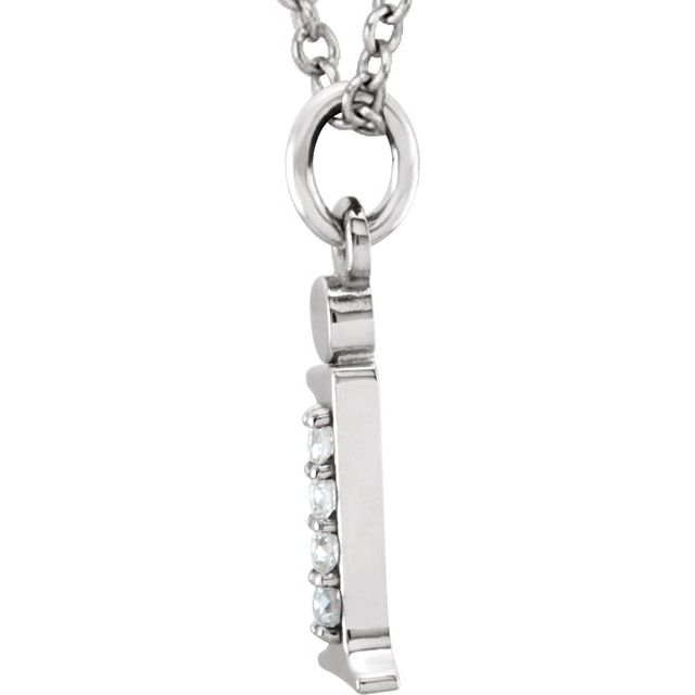 14K White Gold .025 CTW Natural Diamond Initial 'A' 16" Necklace