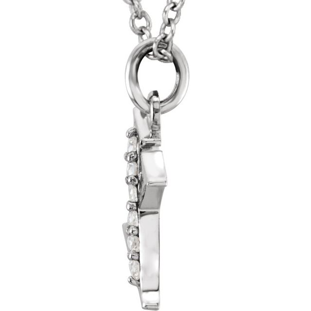 14K White Gold .025 CTW Natural Diamond Initial 'A' 16" Necklace