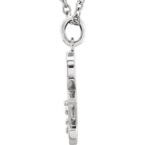 14K White Gold .025 CTW Natural Diamond Initial 'A' 16