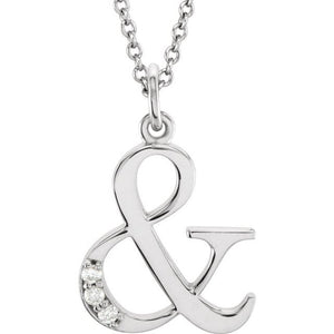 14K White Gold .025 CTW Natural Diamond Initial 'A' 16