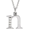 14K White Gold .025 CTW Natural Diamond Initial 'A' 16