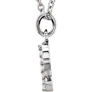 14K White Gold .025 CTW Natural Diamond Initial 'A' 16