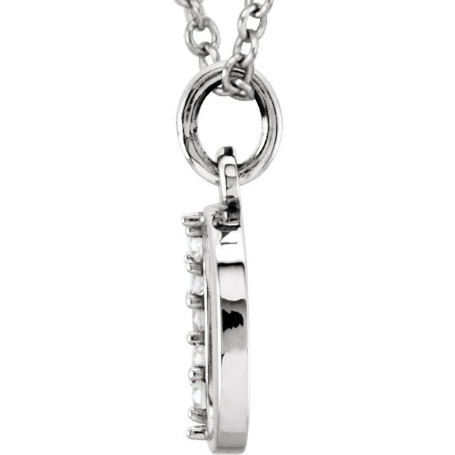 14K White Gold .025 CTW Natural Diamond Initial 'A' 16" Necklace