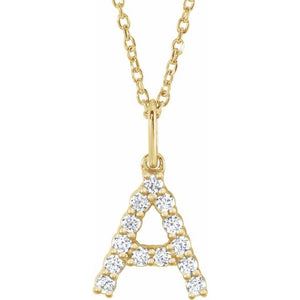1/5 CTW Lab-Grown Diamond Initial Necklace Crafted in 14K Gold