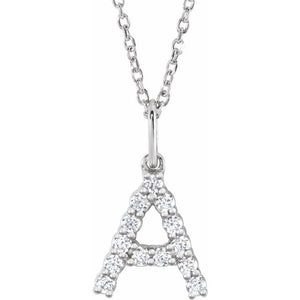 1/5 CTW Lab-Grown Diamond Initial Necklace Crafted in 14K Gold