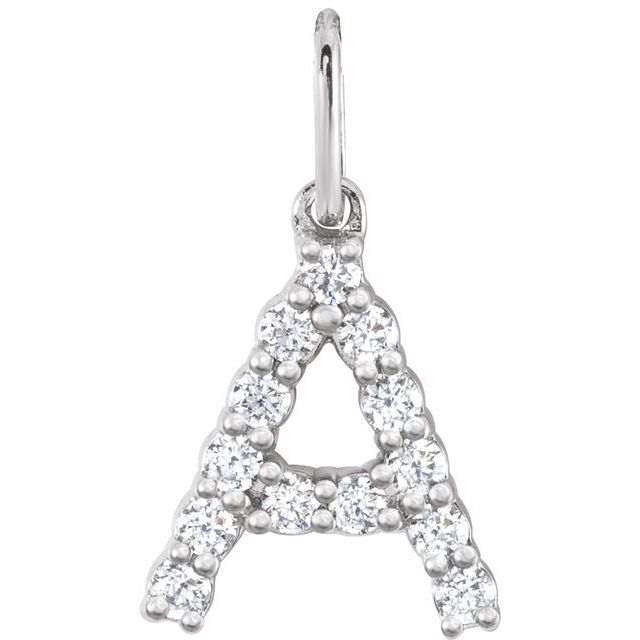 14K Gold Lab-Grown Diamond Initial Pendant