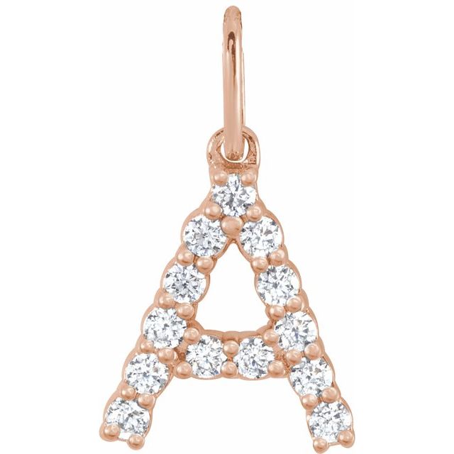 14K Gold Lab-Grown Diamond Initial Pendant