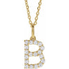 14K Yellow Gold Initial A Necklace with 1/5 CTW Lab-Grown Diamonds