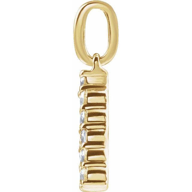 14K Gold Lab-Grown Diamond Initial Pendant