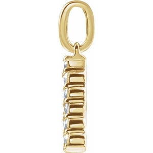 14K Gold Lab-Grown Diamond Initial Pendant