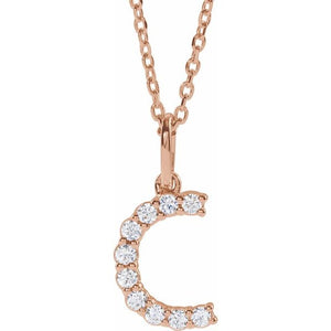 1/6 CTW Lab-Grown Radiant Diamond Initial Necklace in 14K Gold