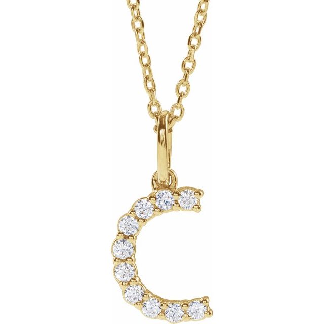 1/6 CTW Lab-Grown Radiant Diamond Initial Necklace in 14K Gold