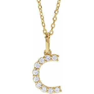 1/6 CTW Lab-Grown Radiant Diamond Initial Necklace in 14K Gold