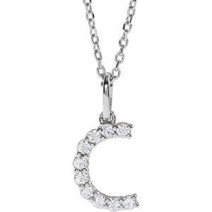 1/6 CTW Lab-Grown Radiant Diamond Initial Necklace in 14K Gold