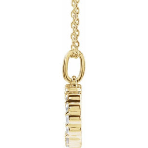 14K Yellow Gold Initial A Necklace with 1/5 CTW Lab-Grown Diamonds