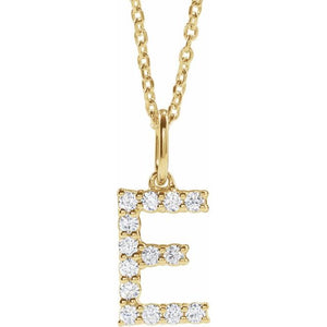 1/5 CTW Lab-Grown Diamond Initial Necklace Crafted in 14K Gold