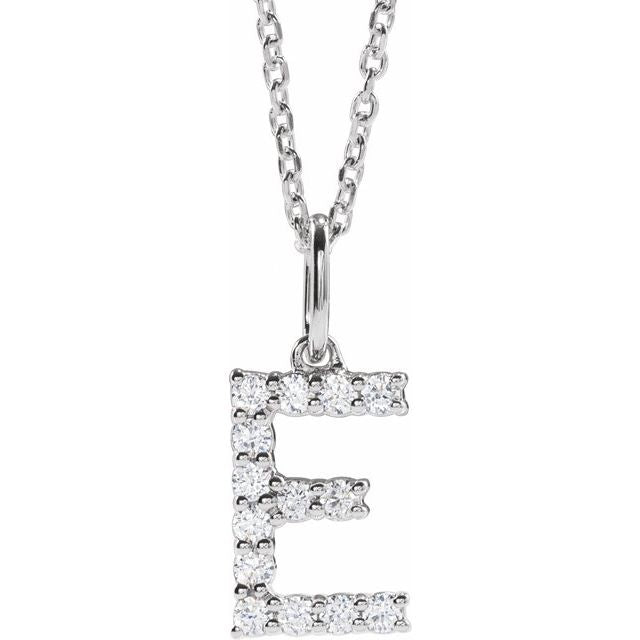 1/5 CTW Lab-Grown Diamond Initial Necklace Crafted in 14K Gold