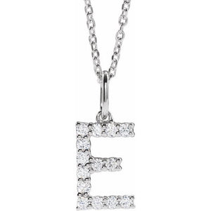 1/5 CTW Lab-Grown Diamond Initial Necklace Crafted in 14K Gold