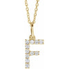 14K Yellow Gold Initial A Necklace with 1/5 CTW Lab-Grown Diamonds