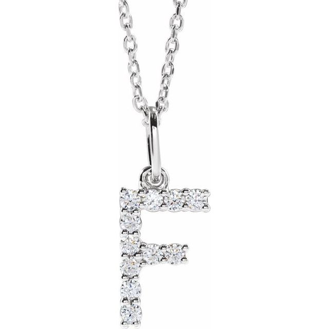 14K Yellow Gold Initial A Necklace with 1/5 CTW Lab-Grown Diamonds