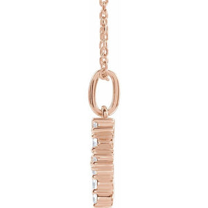 14K Yellow Gold Initial A Necklace with 1/5 CTW Lab-Grown Diamonds