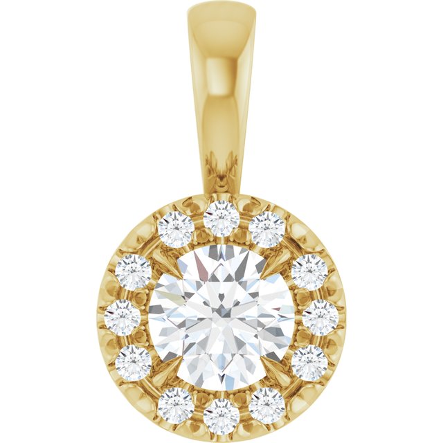 1/4 CTW Natural Diamond Halo Pendant Crafted in 14K Gold, Silver & Platinum