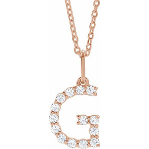 1/5 CTW Lab-Grown Diamond Initial Necklace Crafted in 14K Gold