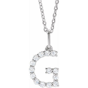 1/5 CTW Lab-Grown Diamond Initial Necklace Crafted in 14K Gold