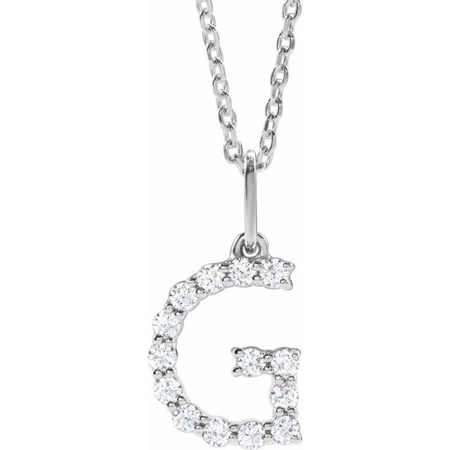 1/5 CTW Lab-Grown Diamond Initial Necklace in 14K Gold