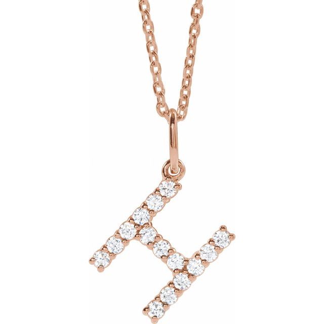 1/5 CTW Lab-Grown Diamond Initial Necklace in 14K Gold