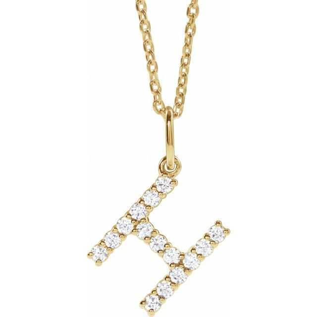 1/5 CTW Lab-Grown Diamond Initial Necklace Crafted in 14K Gold