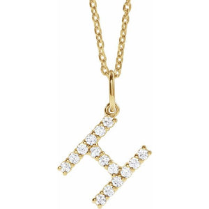1/5 CTW Lab-Grown Diamond Initial Necklace Crafted in 14K Gold