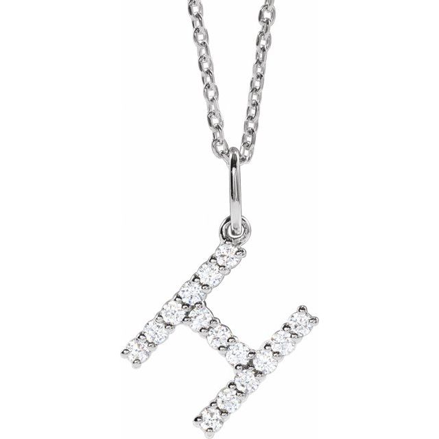 1/5 CTW Lab-Grown Diamond Initial Necklace Crafted in 14K Gold
