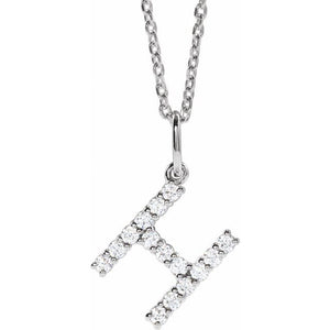 1/5 CTW Lab-Grown Diamond Initial Necklace Crafted in 14K Gold